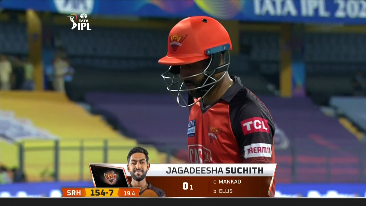 M70: SRH vs PBKS – Jagadeesha Suchith Wicket