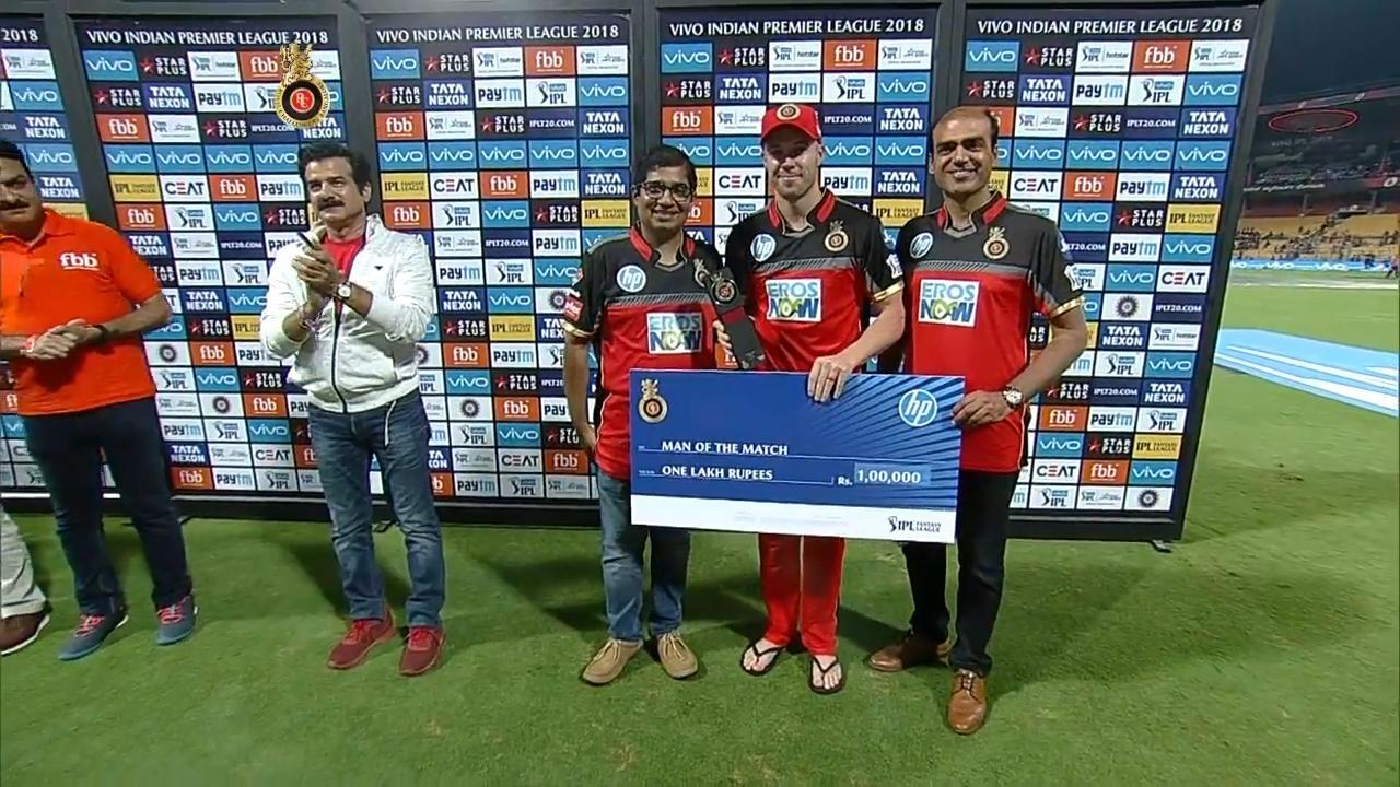 M51: RCB vs SRH – Man of the Match – AB de Villiers