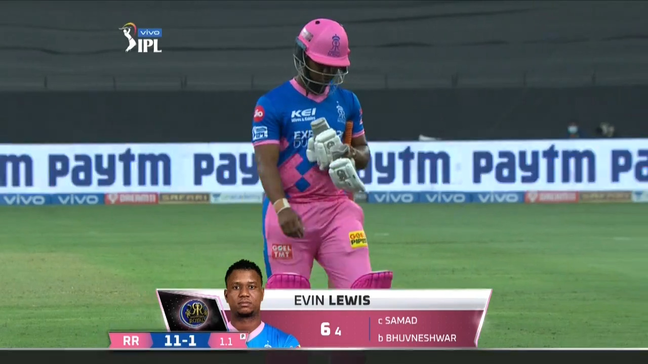 M40: SRH vs RR – Evin Lewis Wicket