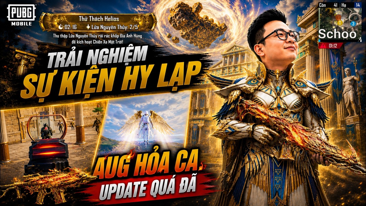PUBG Mobile | Trải Nghiệm Sự Kiện Mới Hy Lạp Cổ Đại và Update Hiệu Ứng Thò Thụt AUG Hỏa Ca
