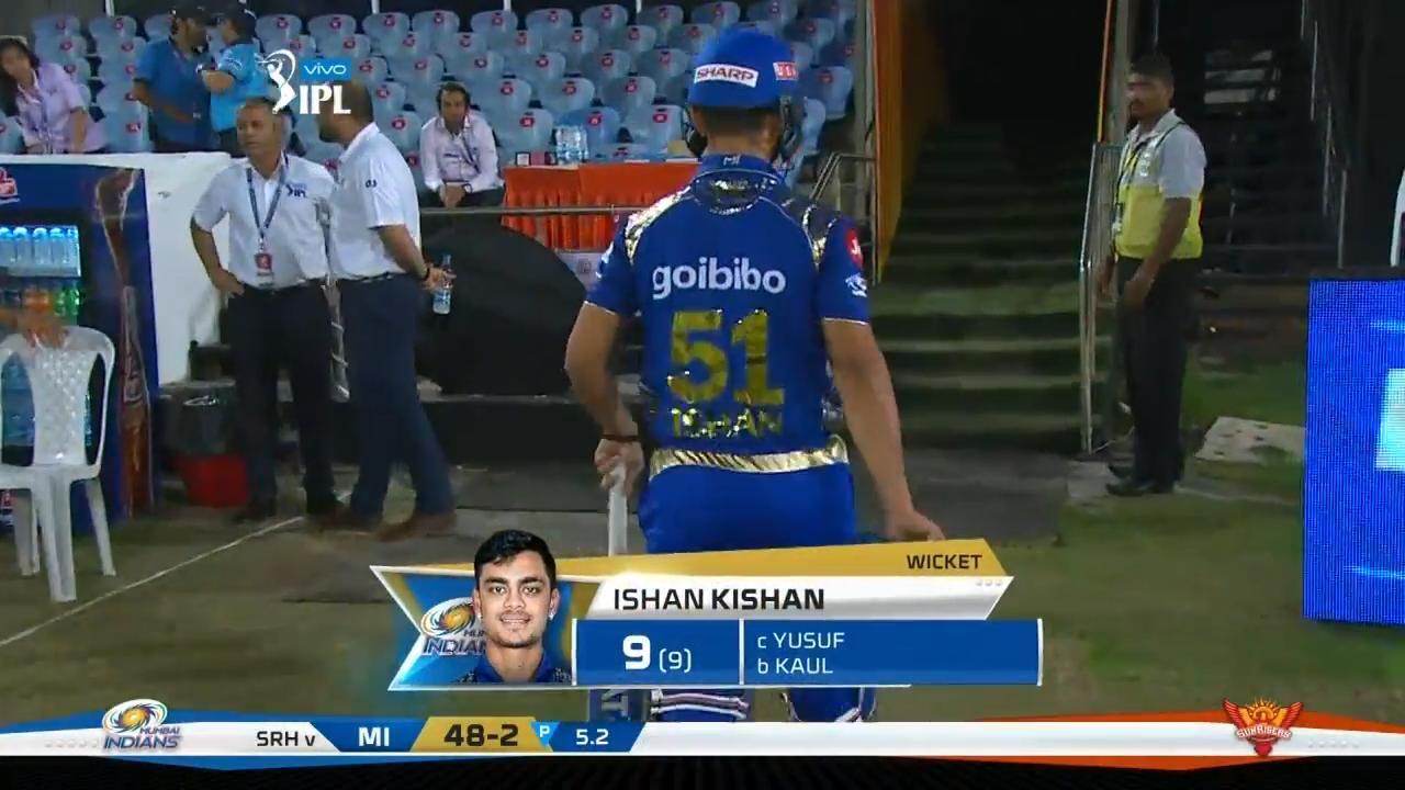M07: SRH vs MI – Ishan Kishan Wicket background
