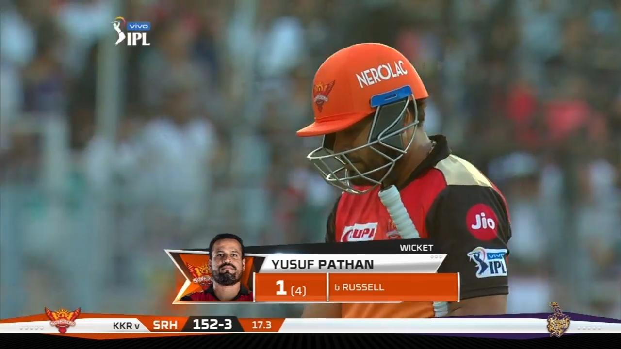 M02: KKR vs SRH – Yusuf Pathan Wicket