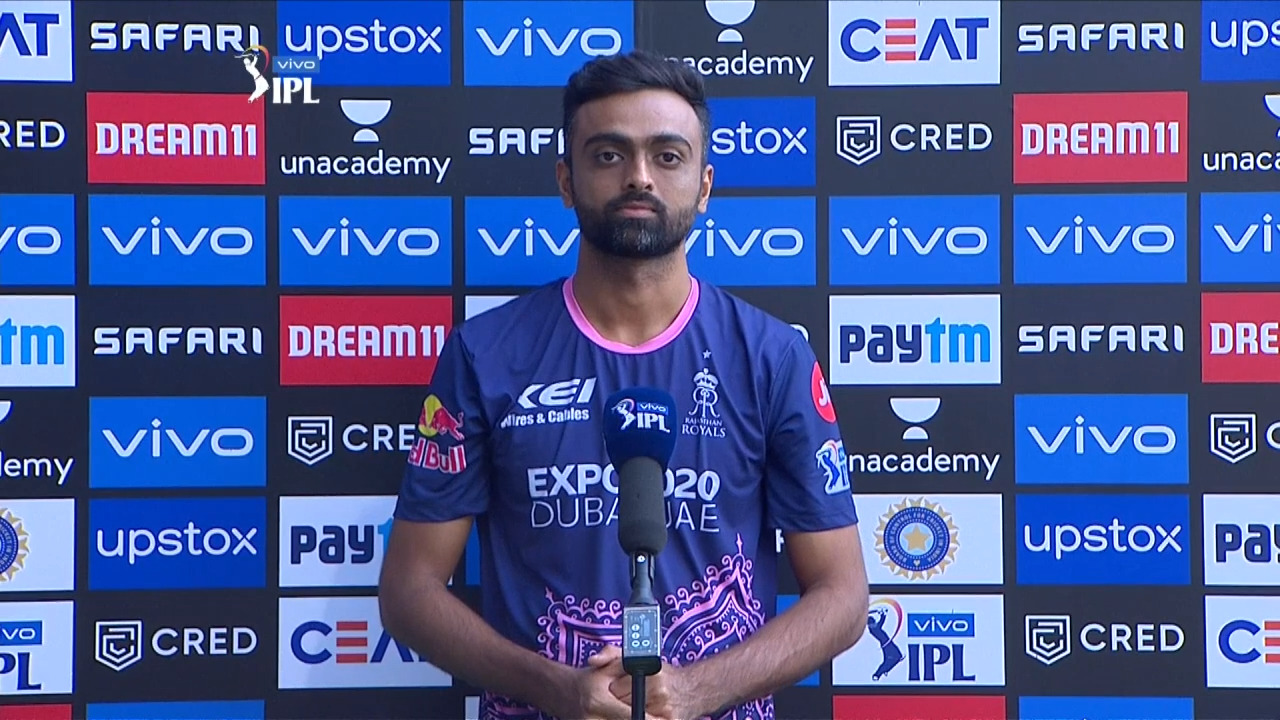 M16: RCB vs RR – Jaydev Unadkat Interview background