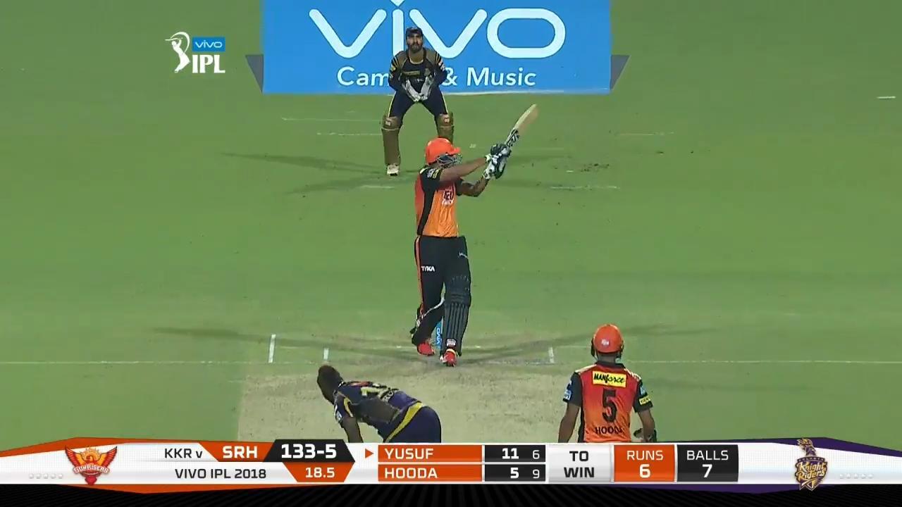 M10: KKR vs SRH – Yusuf Pathan Six