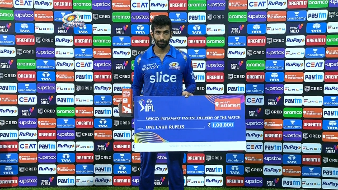M56: MI vs KKR – Swiggy Instamart Fastest Delivery of the Match – Jasprit Bumrah