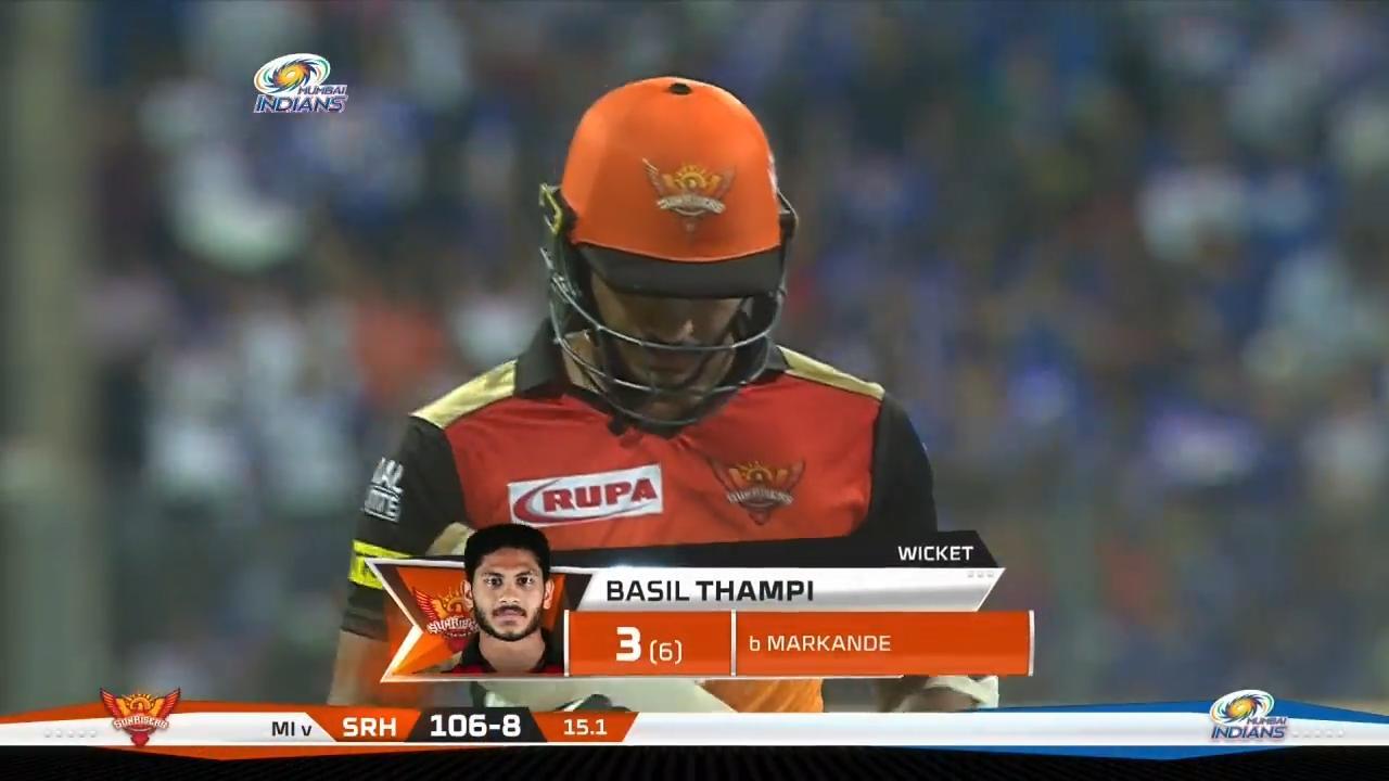 M23: MI vs SRH – Basil Thampi Wicket background
