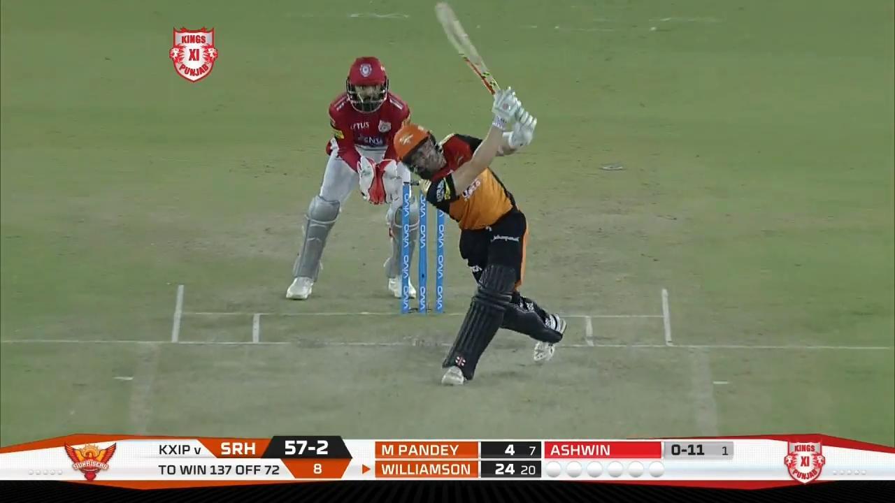 M16: KXIP vs SRH – Kane Williamson Six