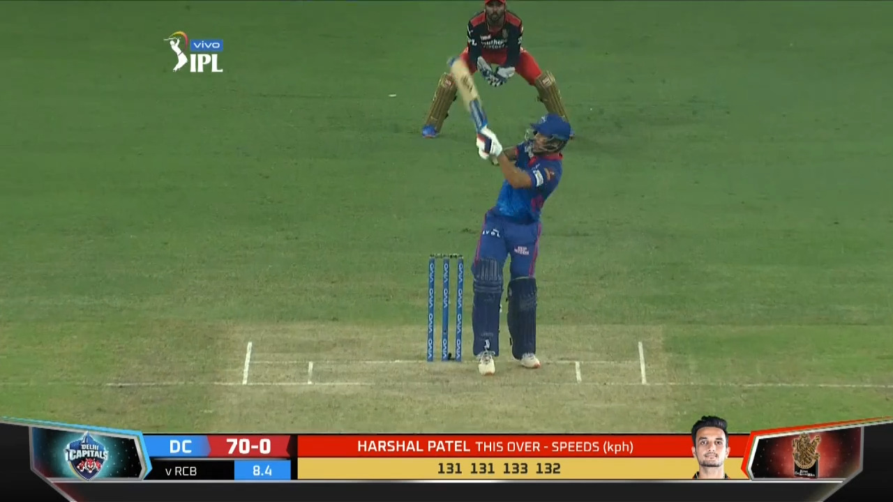 M56: RCB vs DC – Shikhar Dhawan Six background