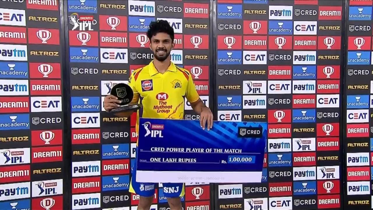 M49: CSK vs KKR – CRED Power Player of the Match – Ruturaj Gaikwad background