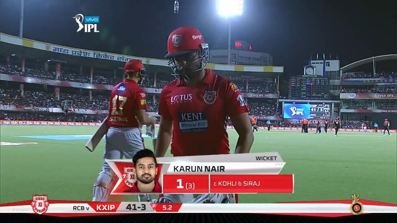 M48: KXIP vs RCB – Karun Nair Wicket