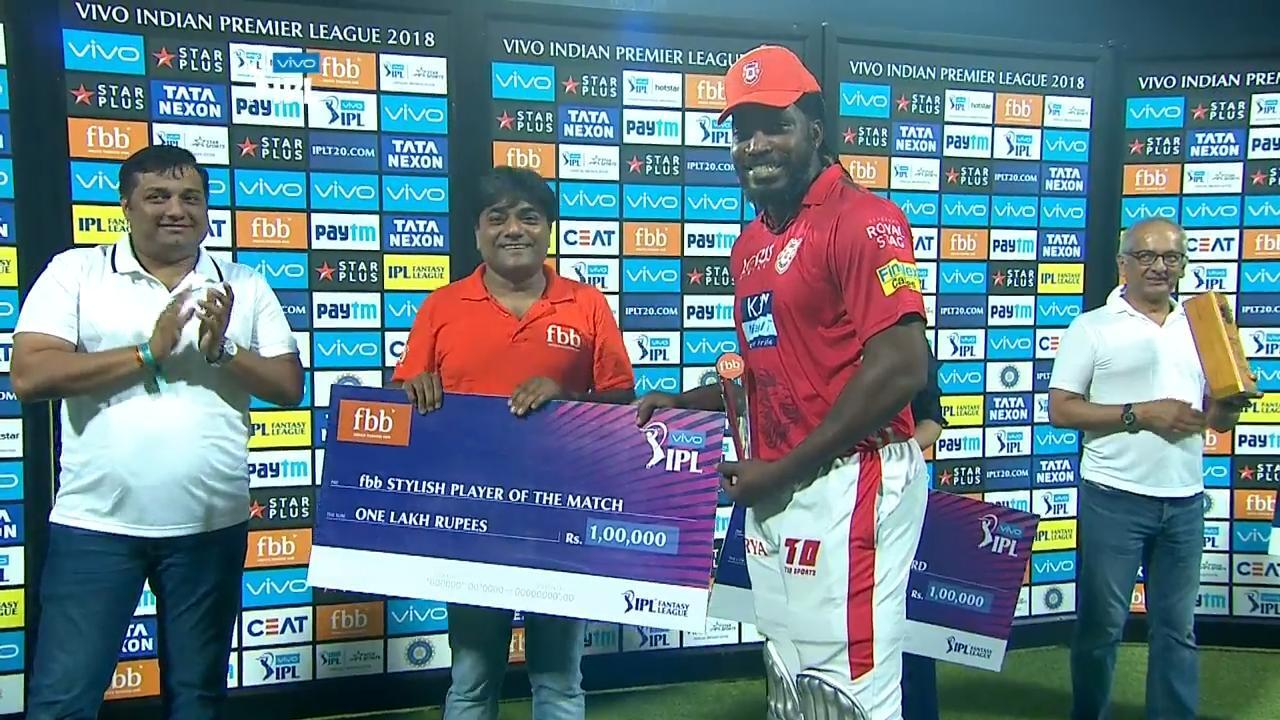 M18: KKR vs KXIP – fbb Stylish player of the match – Chris Gayle