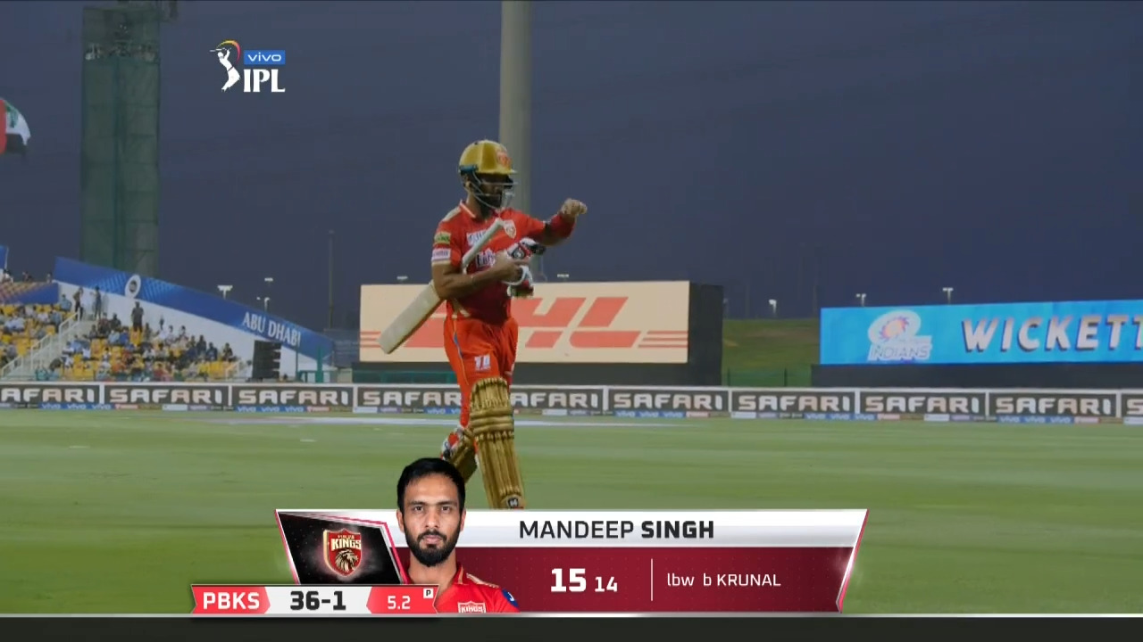 M42: MI vs PBKS – Mandeep Singh Wicket background