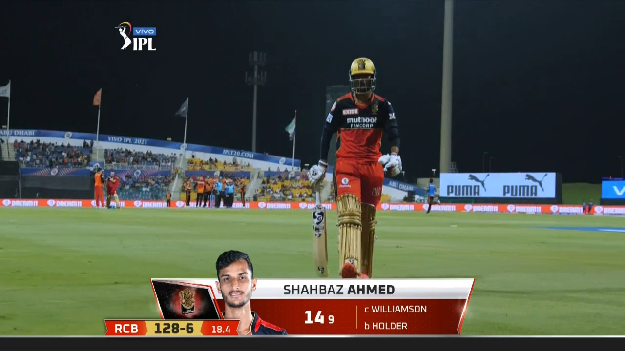 M52: RCB vs SRH – Shahbaz Ahmed Wicket background