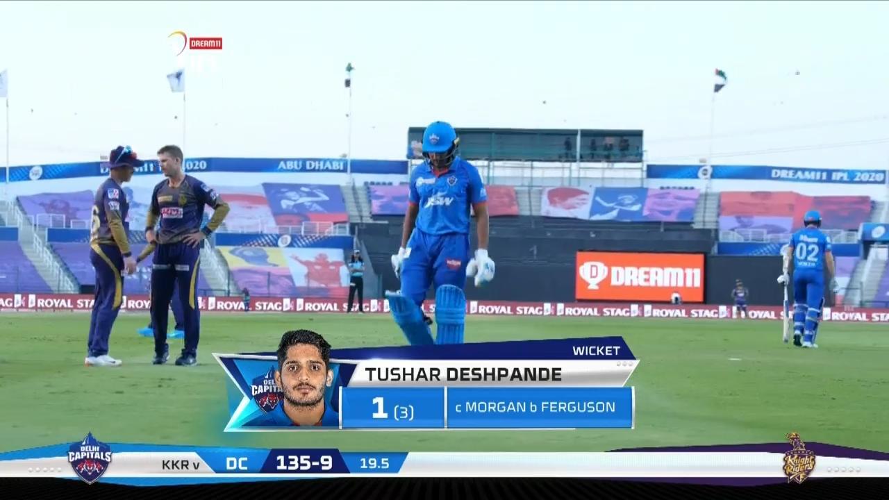 M42: KKR vs DC – Tushar Deshpande Wicket
