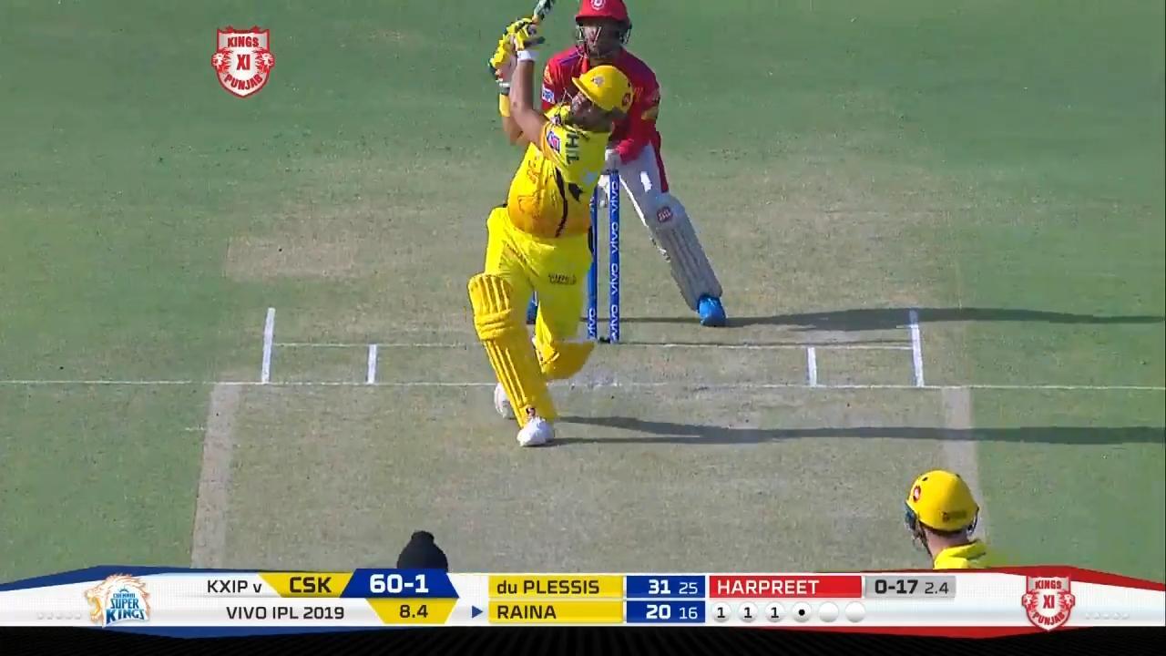 M55: KXIP vs CSK – Suresh Raina Six