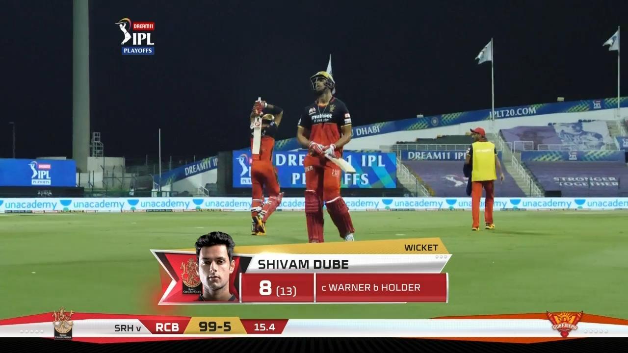 Eliminator: SRH vs RCB – Shivam Dube Wicket