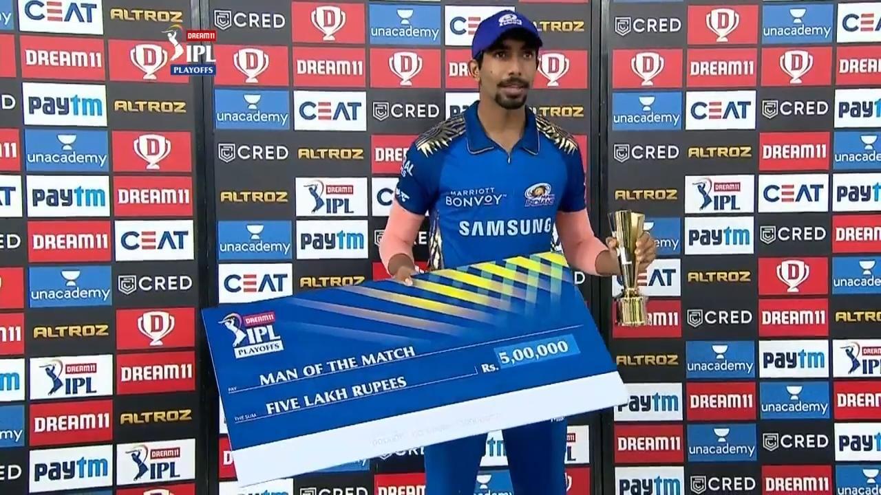 Q1: MI vs DC – Man of the Match – Jasprit Bumrah