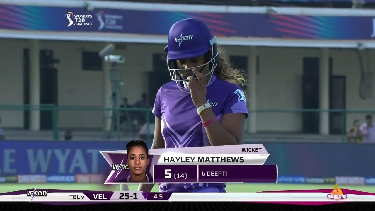 M02: Trailblazers vs Velocity – Hayley Matthews Wicket