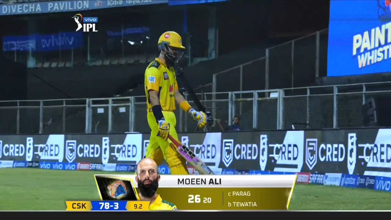 M12: CSK vs RR – Moeen Ali Wicket