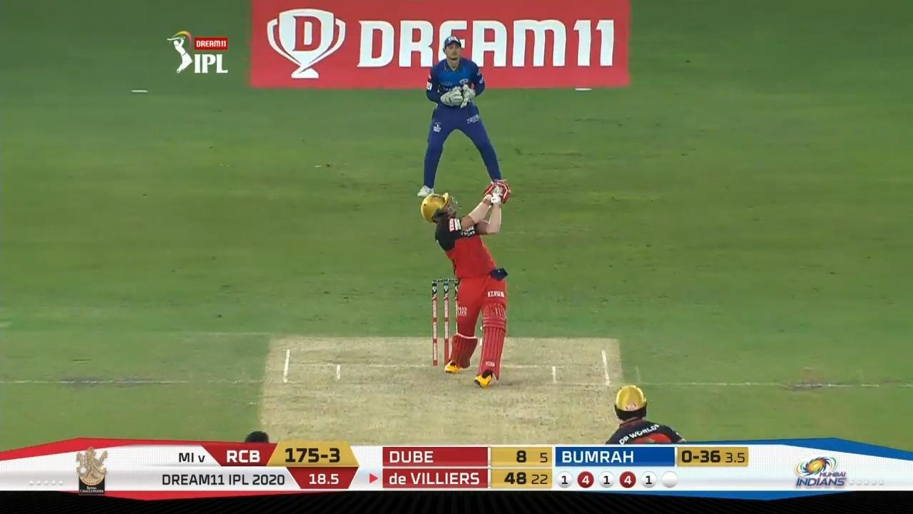 M10: RCB vs MI – AB de Villiers Six background