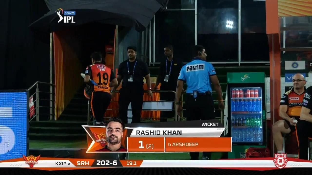 M48: SRH vs KXIP – Rashid Khan Wicket background