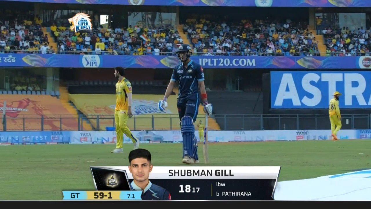M62: CSK vs GT – Shubman Gill Wicket