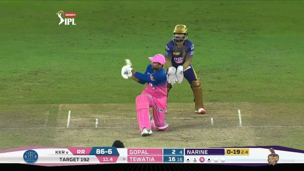 M54: KKR vs RR – Rahul Tewatia Six