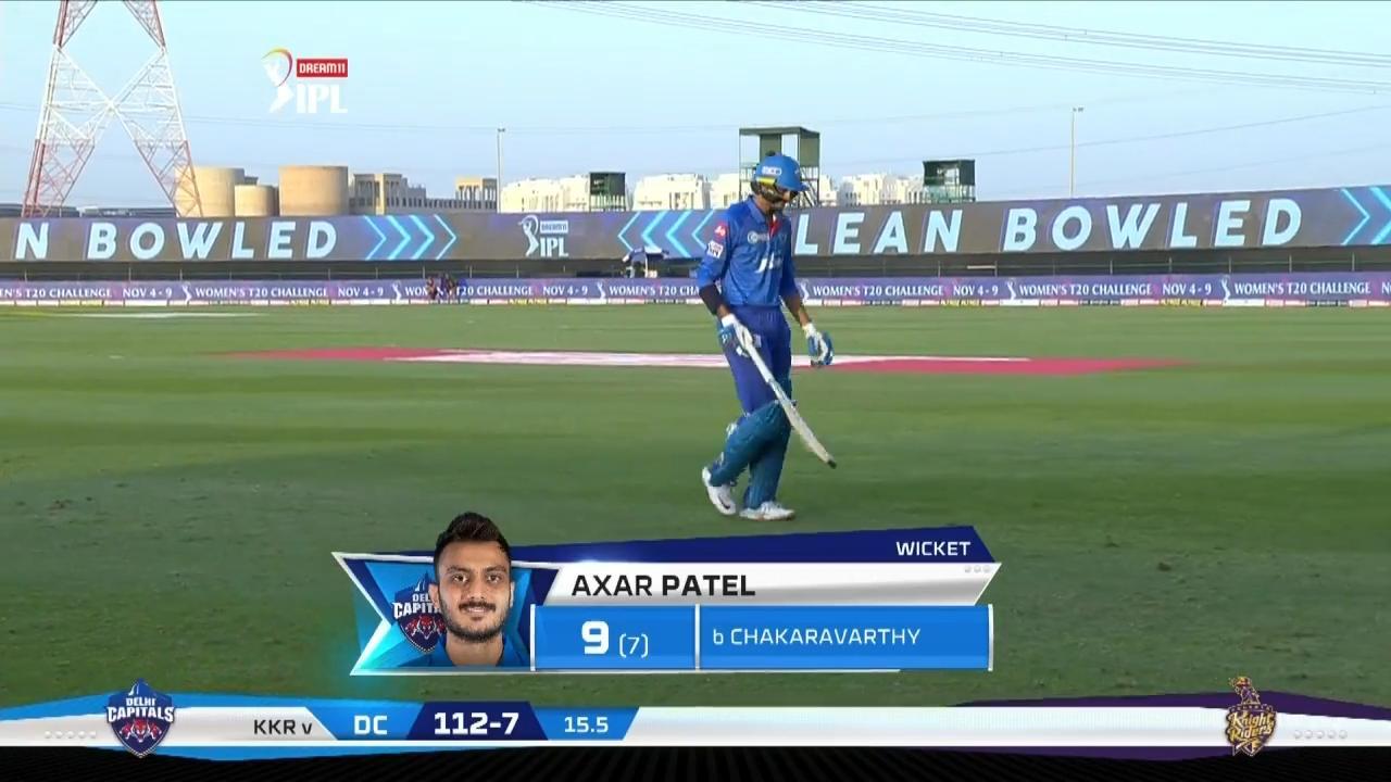 M42: KKR vs DC – Axar Patel Wicket