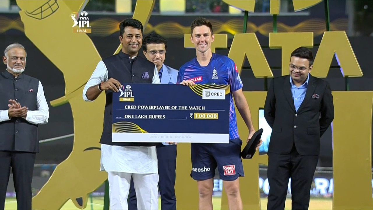 Final: GT vs RR – CRED Power Player of the Match – Trent Boult background