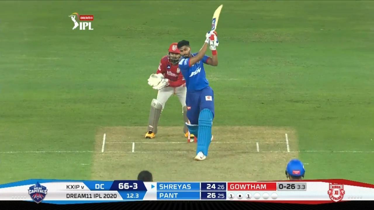 M02: DC vs KXIP – Shreyas Iyer Six background