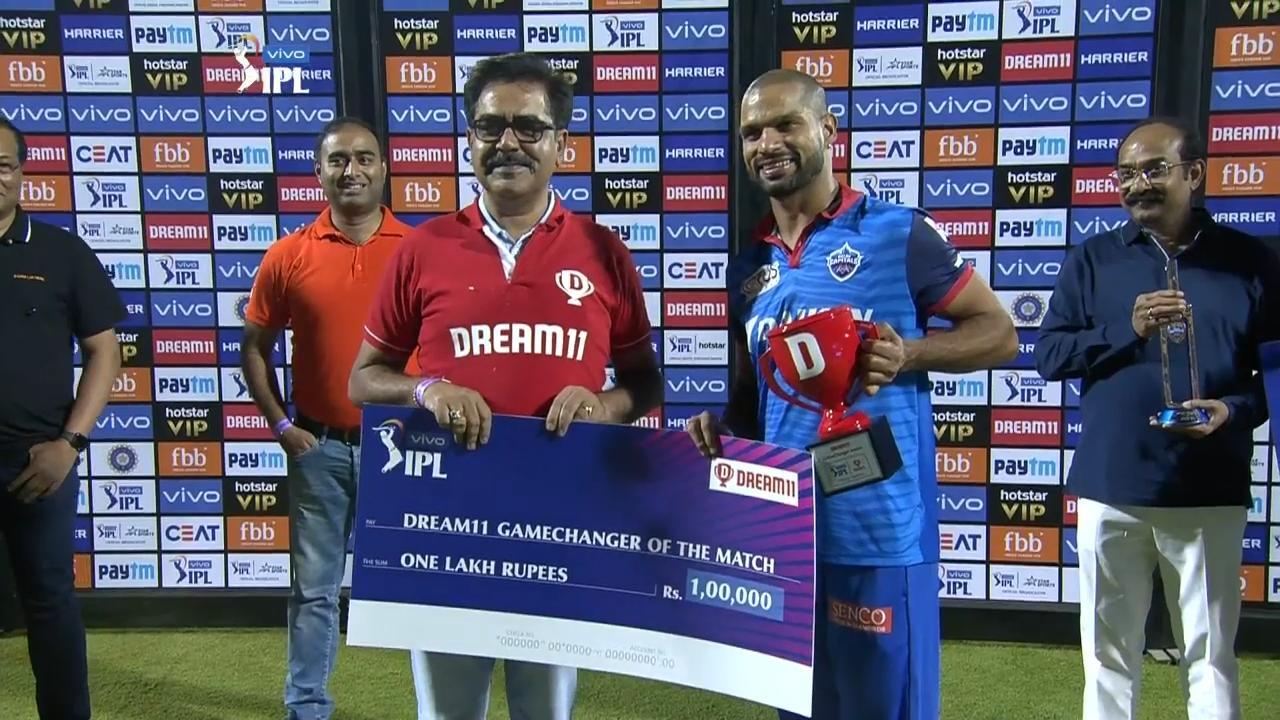 M37: DC vs KXIP – Dream11 GameChanger of the Match – Shikhar Dhawan