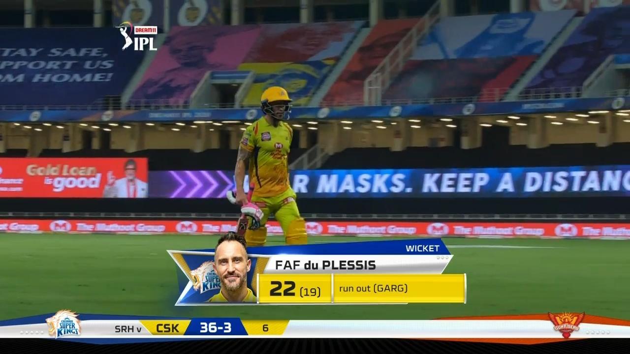 M14: CSK vs SRH – Faf du Plessis Wicket background