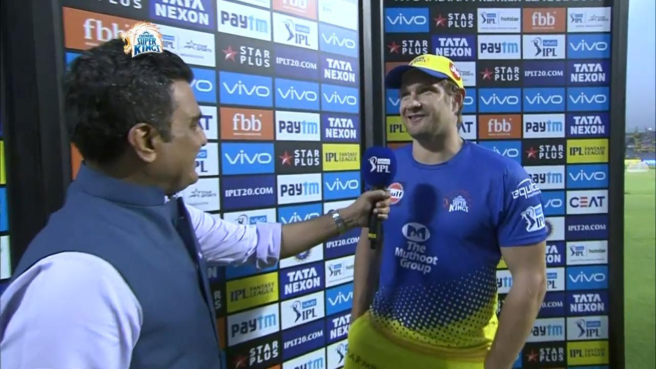 M30: CSK vs DD – Shane Watson Interview background