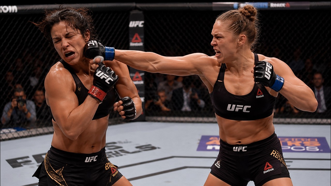 Gina Carano vs Ronda Rousey – BRUTAL WOMEN’S WAR! Full Fight Breakdown, KO & Highlights! background