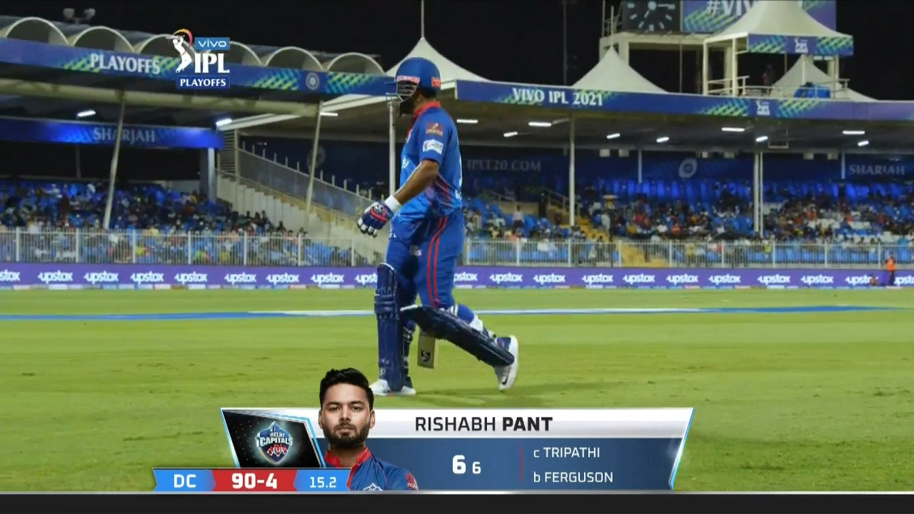 Q2: KKR vs DC – Rishabh Pant Wicket