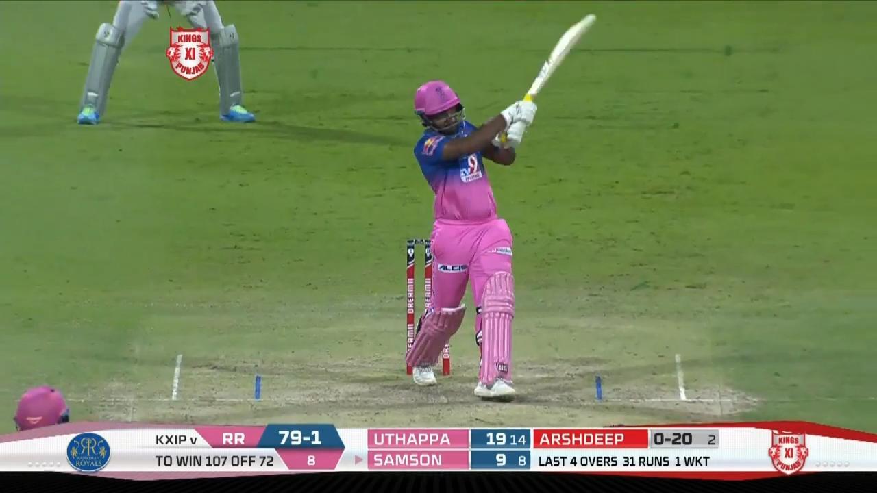 M50: KXIP vs RR – Sanju Samson Six