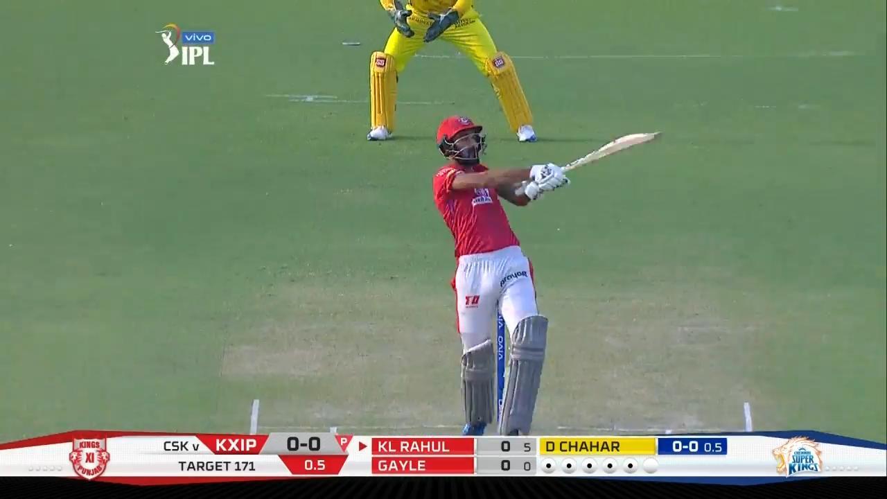 M55: KXIP vs CSK – KL Rahul Six background