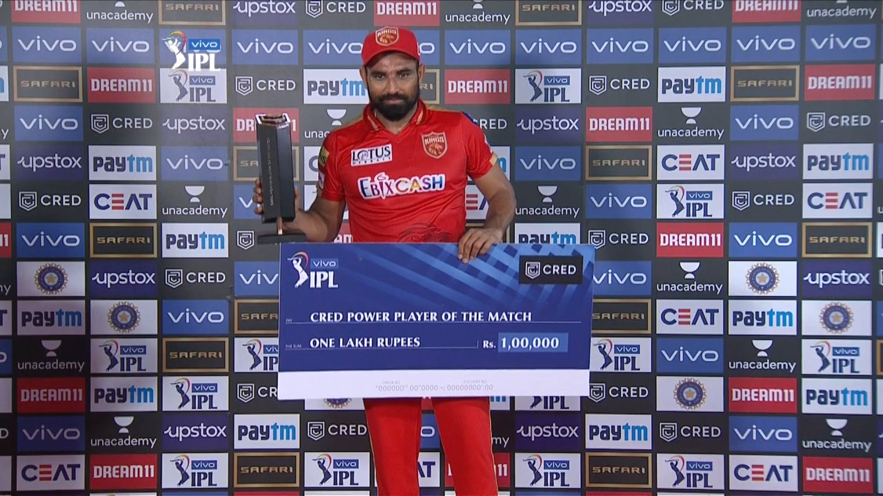M37: SRH vs PBKS – CRED Power Player of the Match – Mohammad Shami backdrop