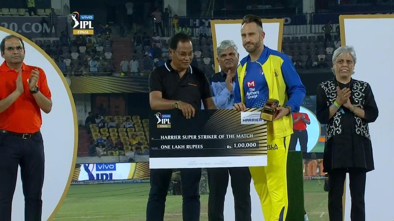 Final: MI vs CSK – Harrier Super Striker of the Match – Faf du Plessis