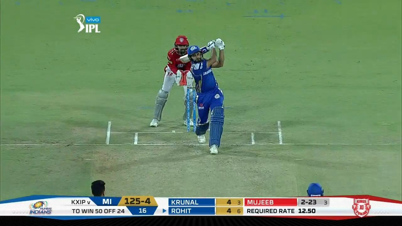 M34: KXIP vs MI – Rohit Sharma Six