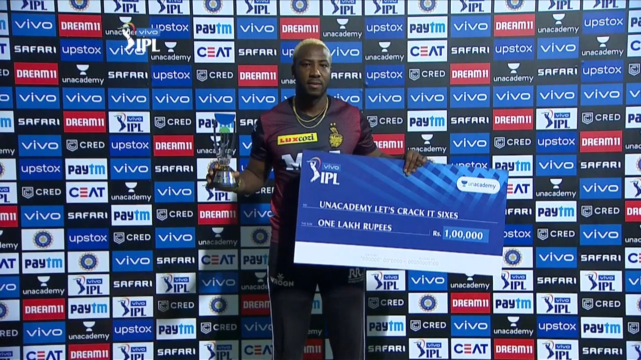 M15: KKR vs CSK – Unacademy Lets Crack It Sixes of the Match – Andre Russell