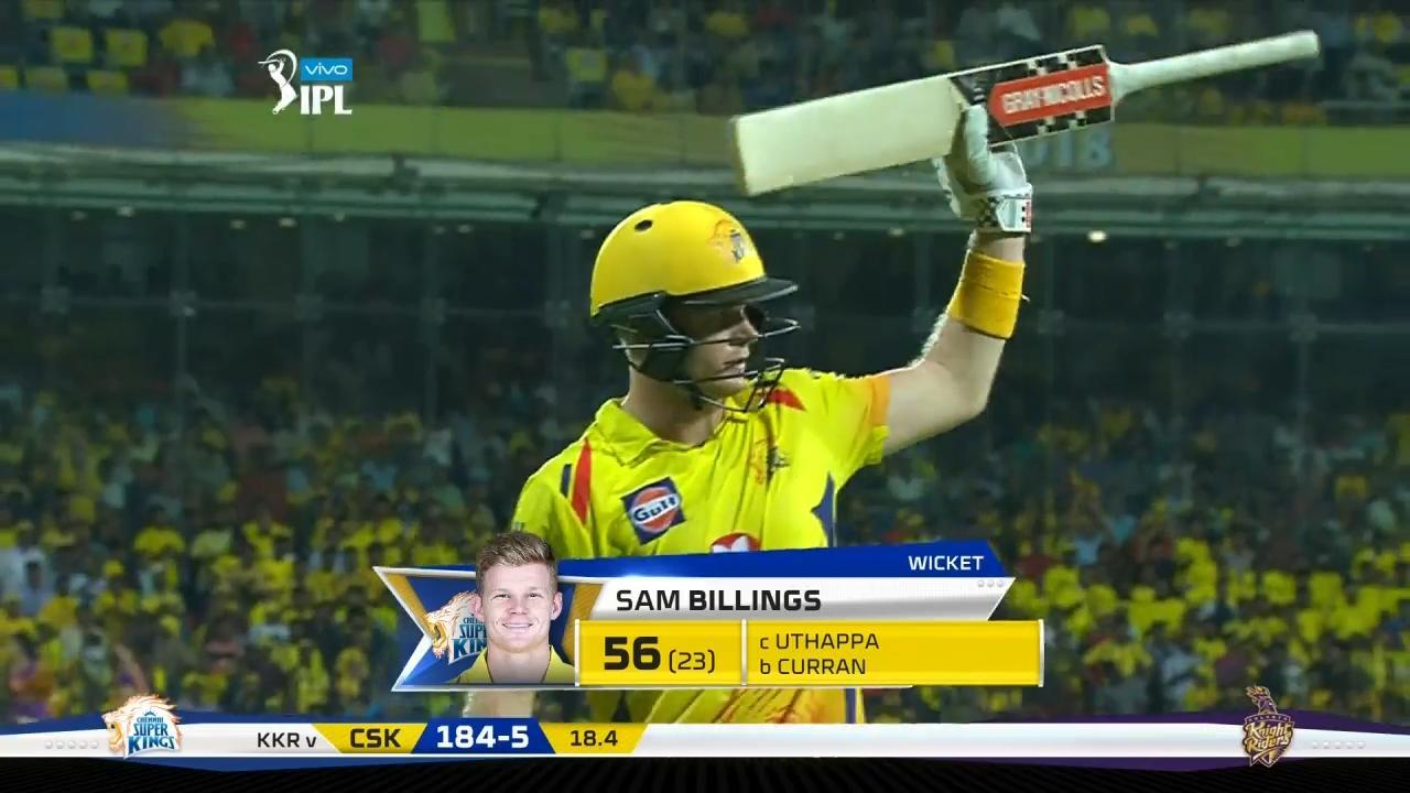 M05: CSK vs KKR – Sam Billings Wicket background