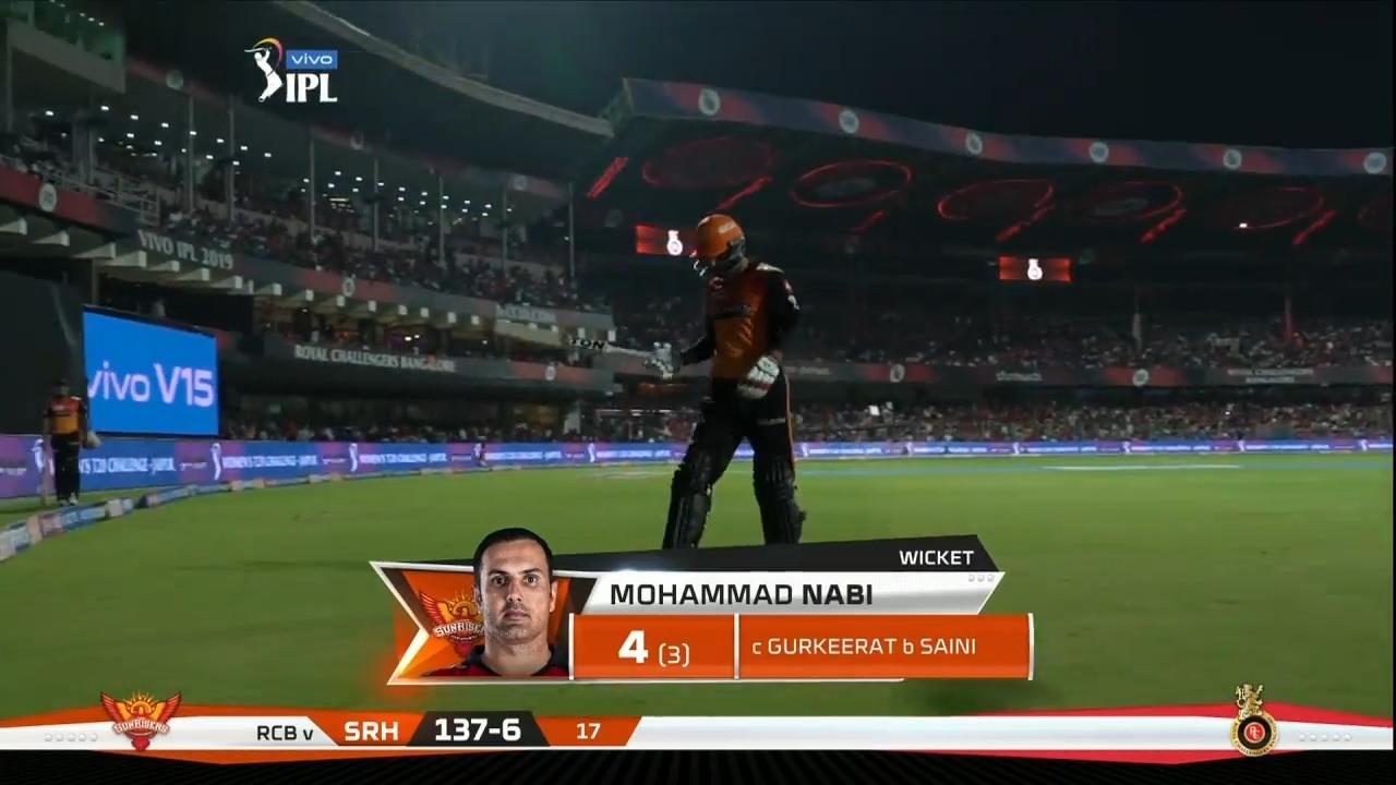 M54: RCB vs SRH – Mohammad Nabi Wicket background