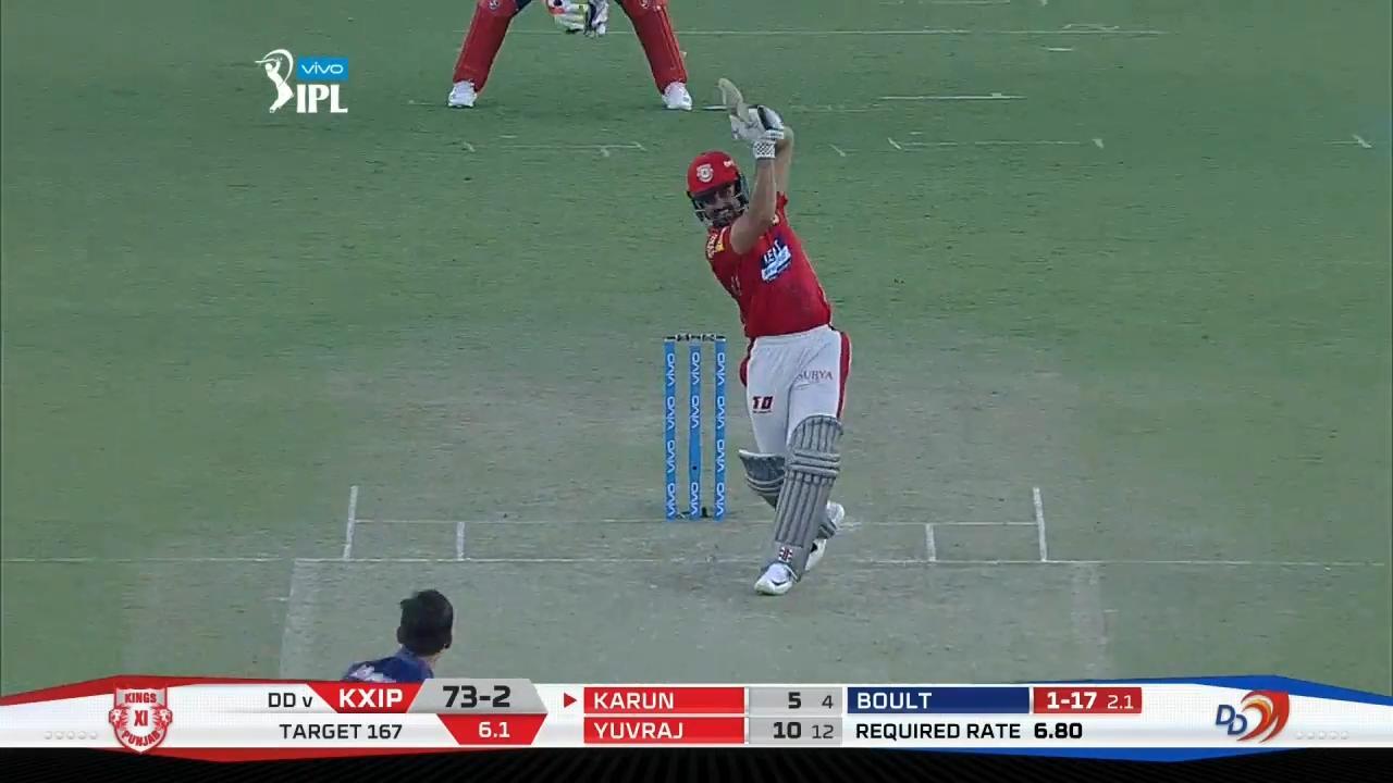 M02: KXIP vs DD: Karun Nair Six