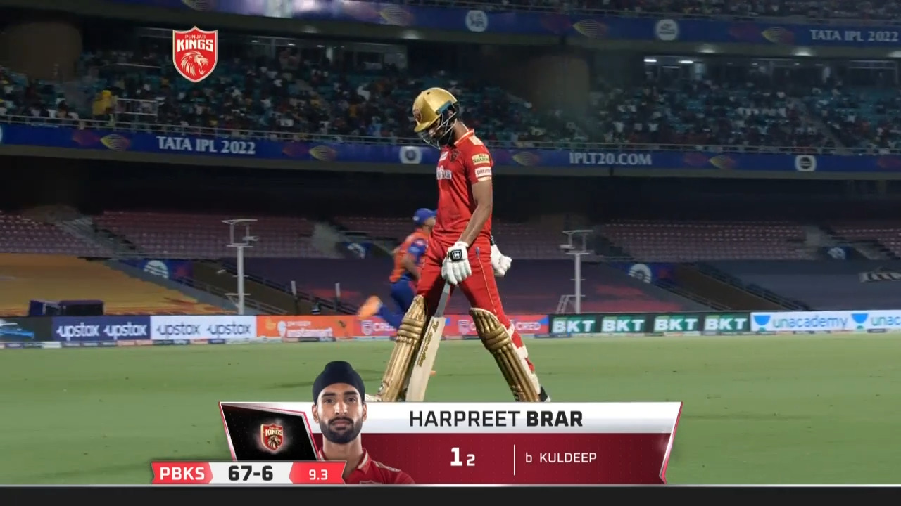 M64: PBKS vs DC – Harpreet Brar Wicket background