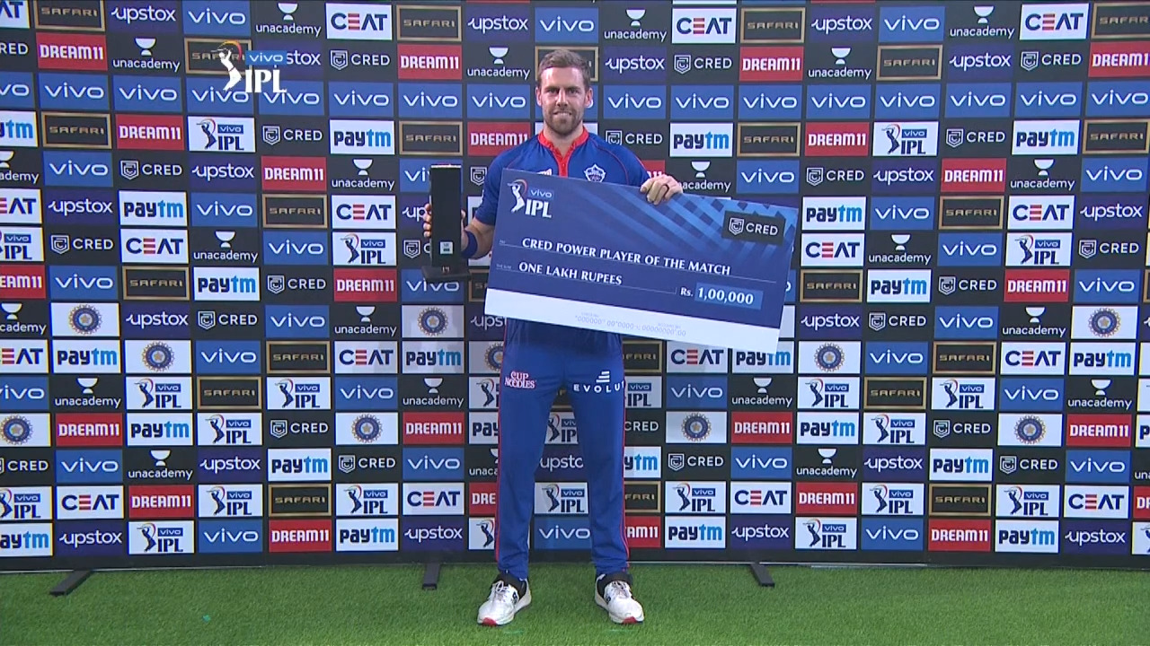 M36: DC vs RR – CRED Power Player of the Match – Anrich Nortje