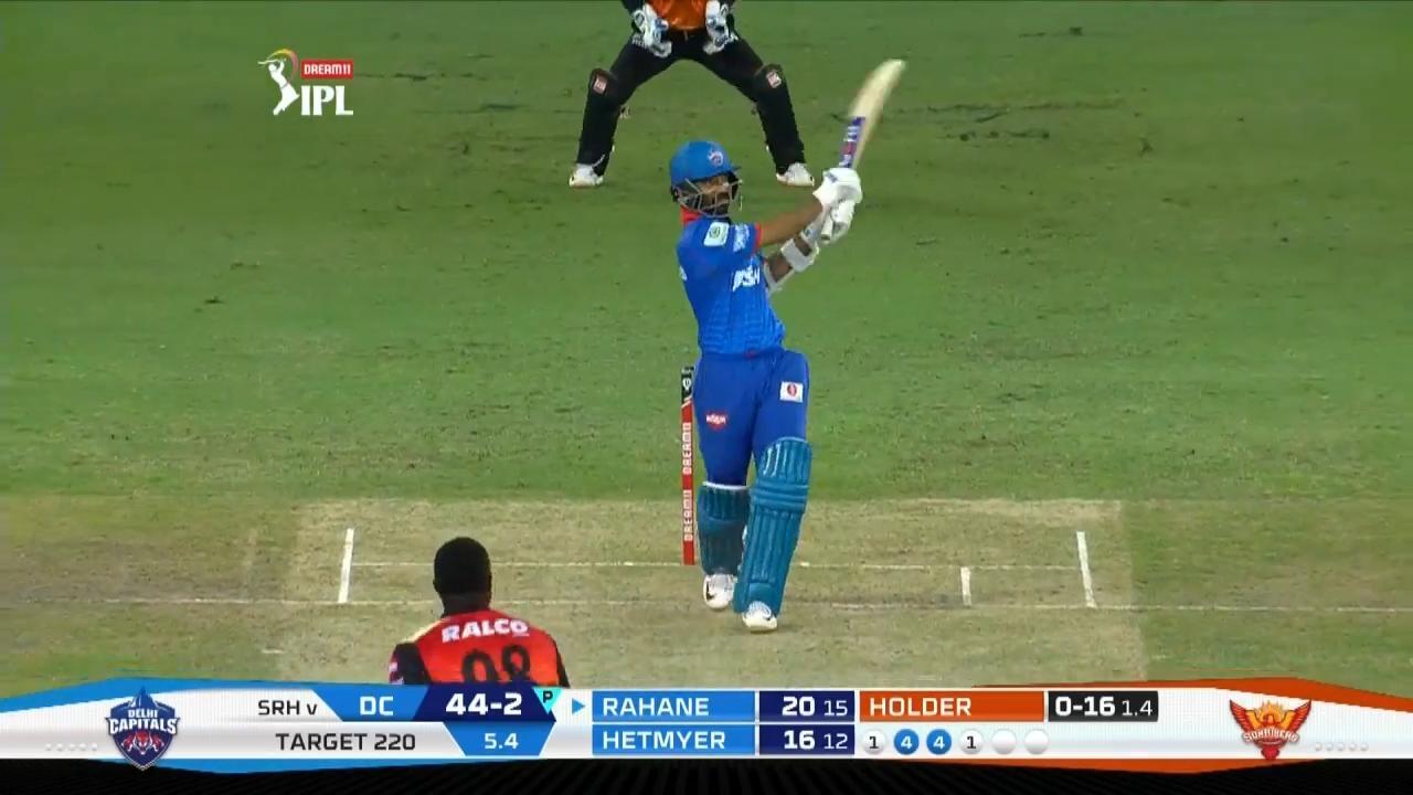 M47: SRH vs DC – Ajinkya Rahane Six