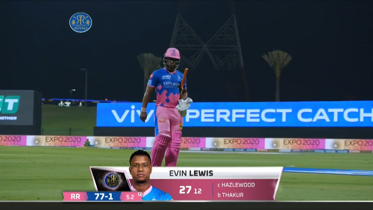 M47: RR vs CSK – Evin Lewis Wicket