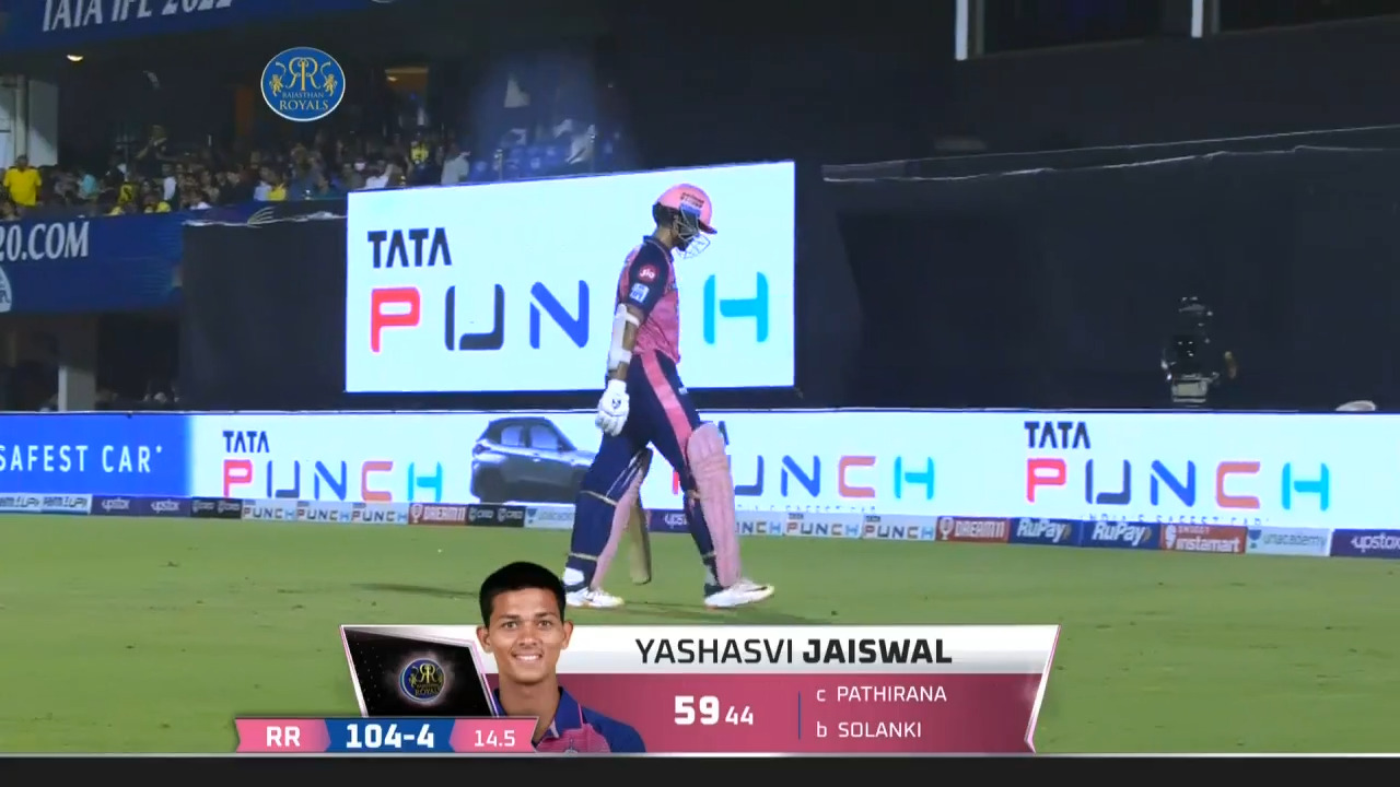 M68: RR vs CSK – Yashasvi Jaiswal Wicket