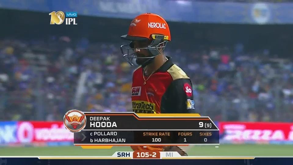 M10: MI vs SRH – Deepak Hooda Wicket